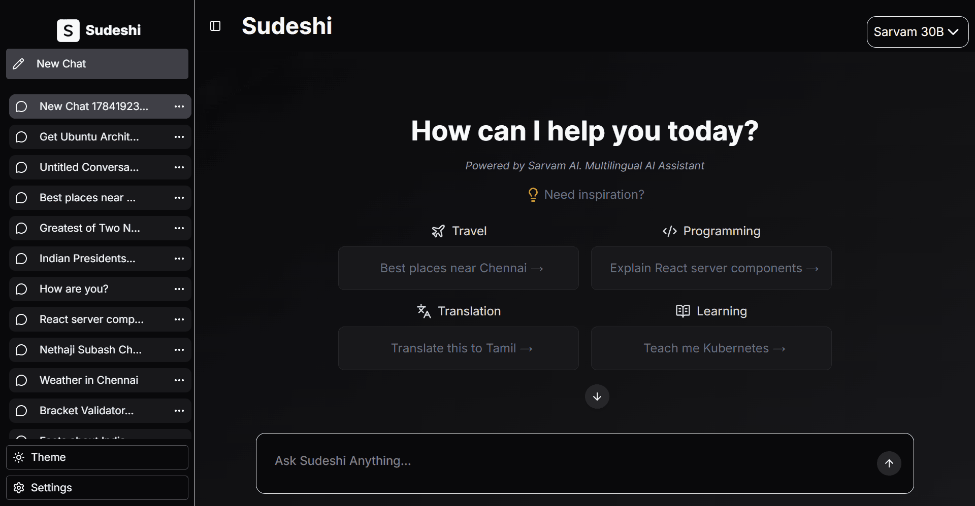 Sudeshi AI Chat